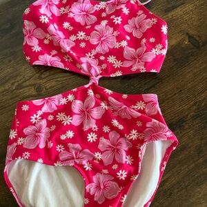 Cat & Jack Pink Floral Kids Swim One Piece